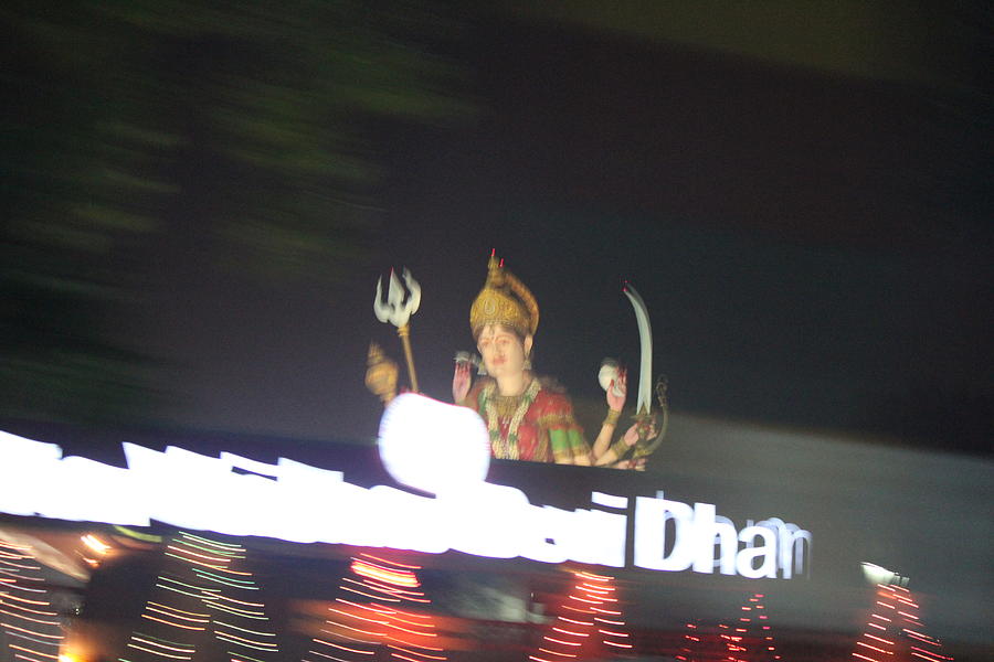 Durga Late Night from Rickshaw, Vrindavan Photograph by Jennifer Mazzucco