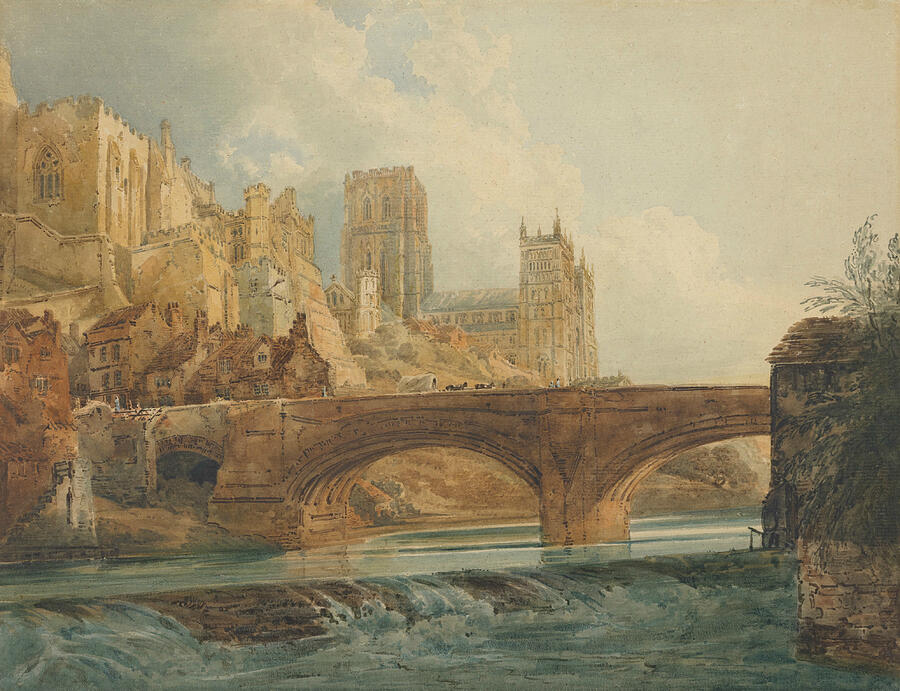 Durham Cathedral and Castle, from circa 1800 Painting by Thomas Girtin