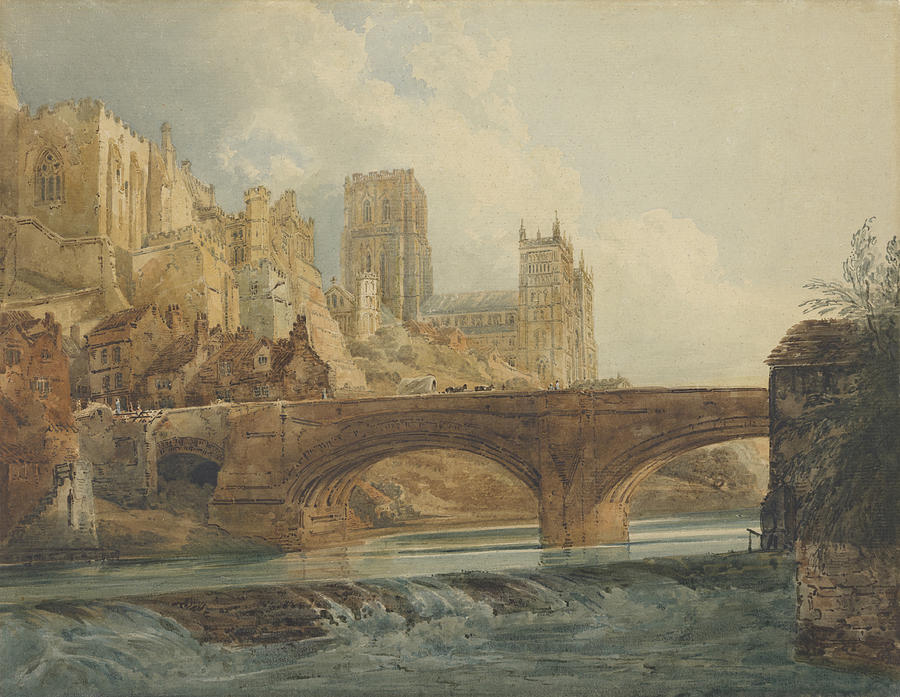 Architecture Painting - Durham Cathedral and Castle by Thomas Girtin