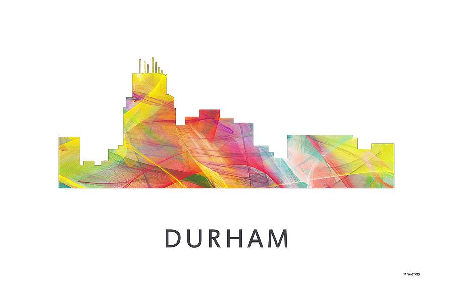 Architecture Digital Art - Durham North Carolina Skyline by Marlene Watson