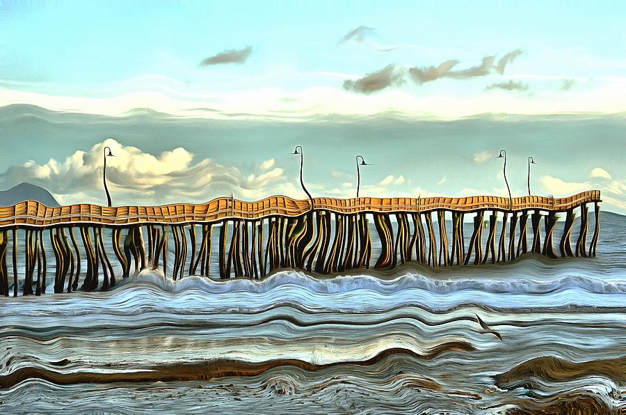 Dusk at Cayucos Pier Abstract Photograph by Barbara Snyder