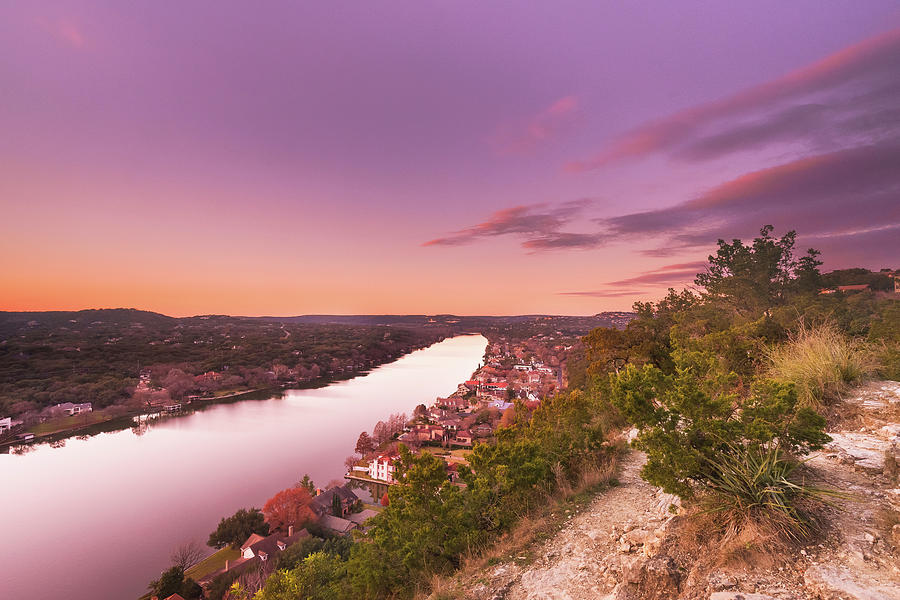 Dusk at Mount Bonnell in Austin, Texas Photograph by Ellie Teramoto