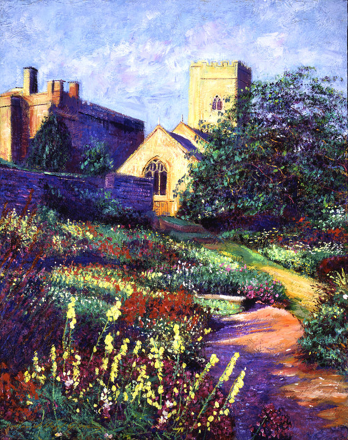 Garden Painting - Dusk At The Abbey by David Lloyd Glover