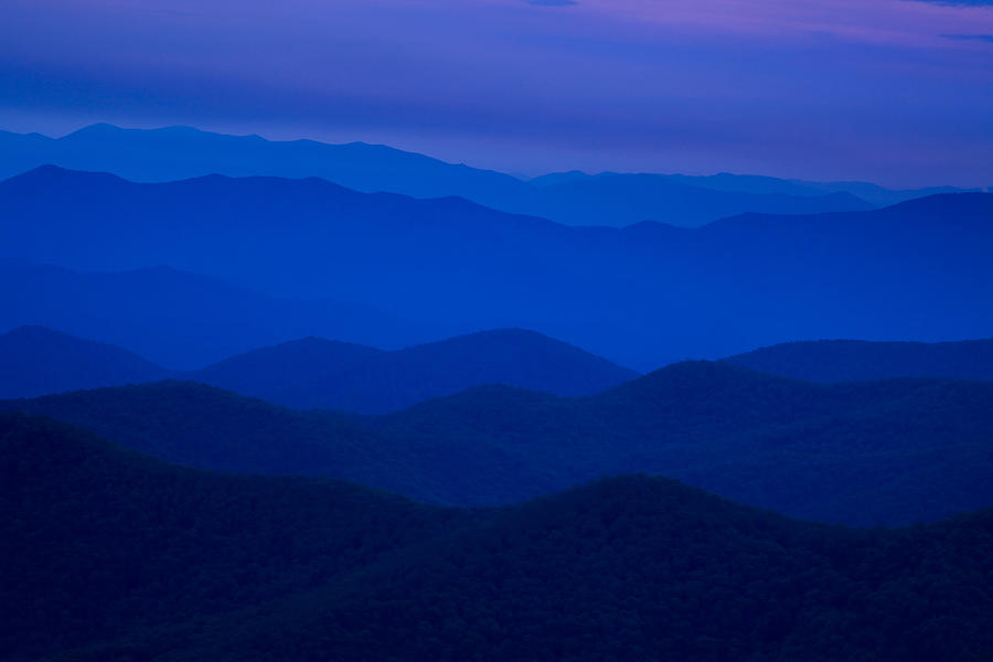 Mountain Photograph - Dusk at the Blue Ridge by Andrew Soundarajan