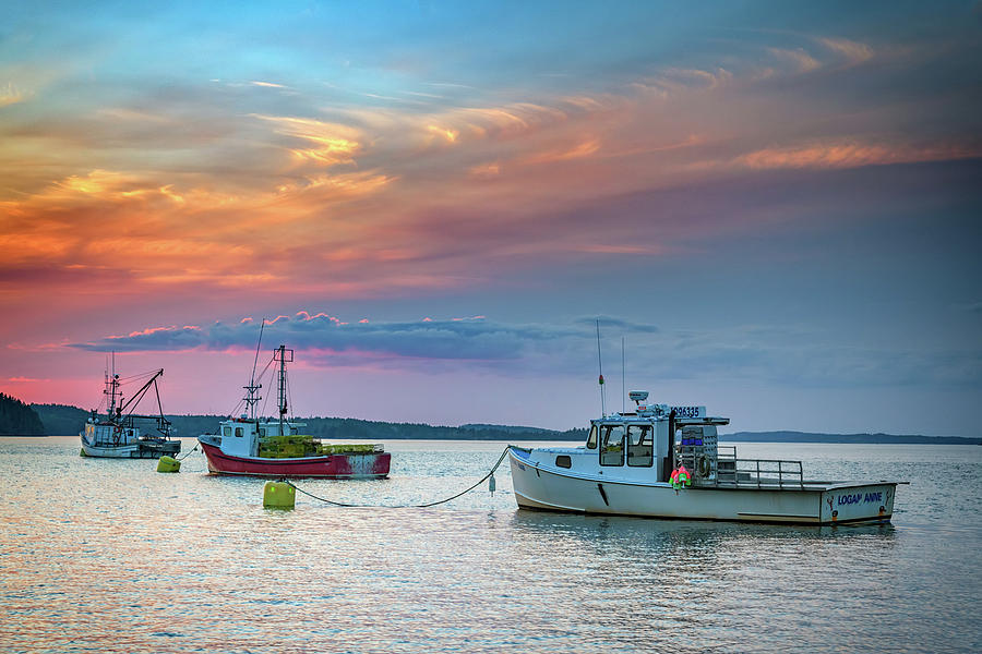 Sunset Photograph - Dusk in Lubec Harbor by Rick Berk