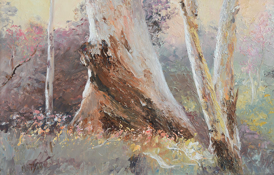 Landscape Painting - Dusk in the Bush by Jan Matson
