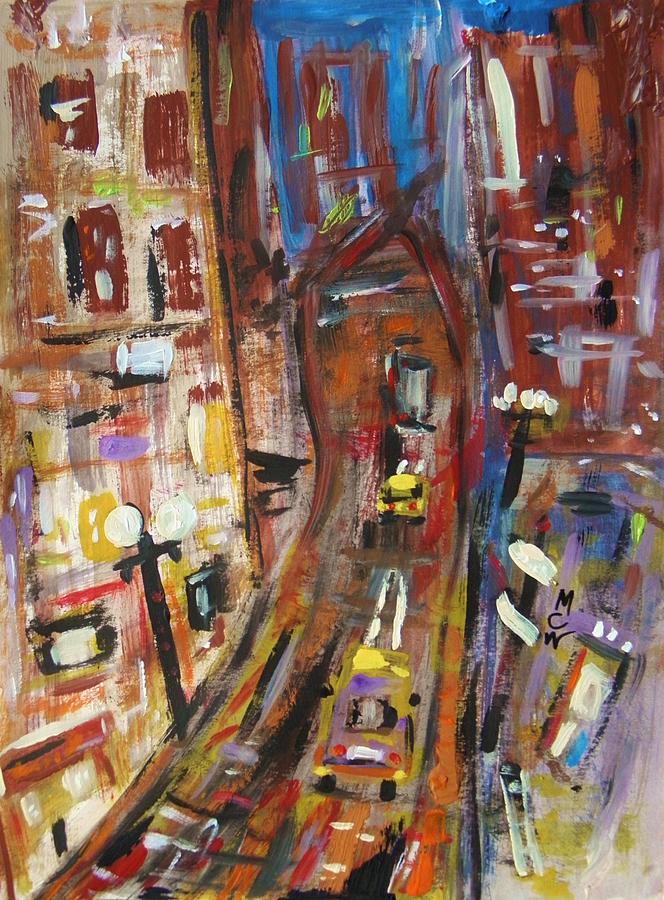 Dusk in the City Painting by Mary Carol Williams