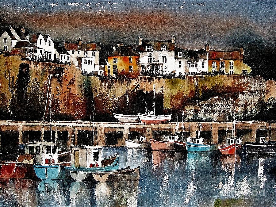 Dusk on Dunmore  Waterford Painting by Val Byrne