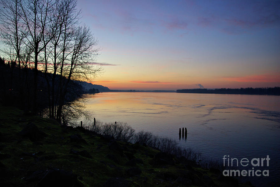 Dusk on the Columbia River Photograph by Don Siebel