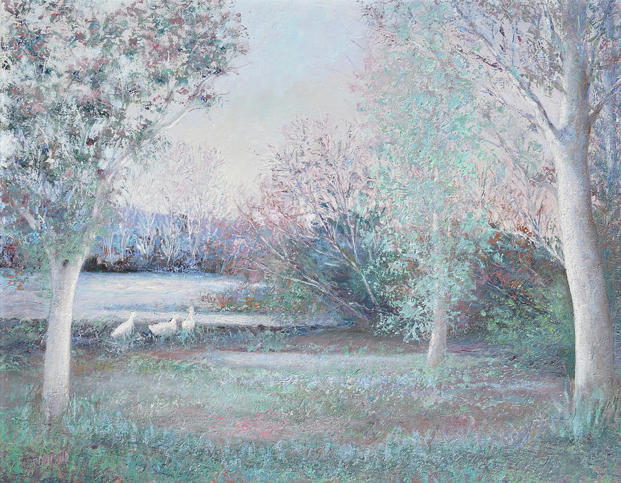 Dusk landscape Painting by Jan Matson