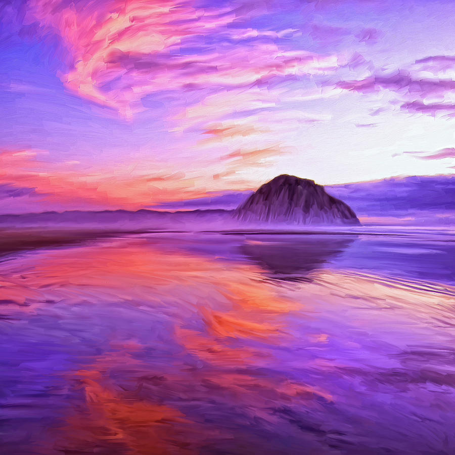 Sunset Painting - Dusk on the Morro Strand by Dominic Piperata