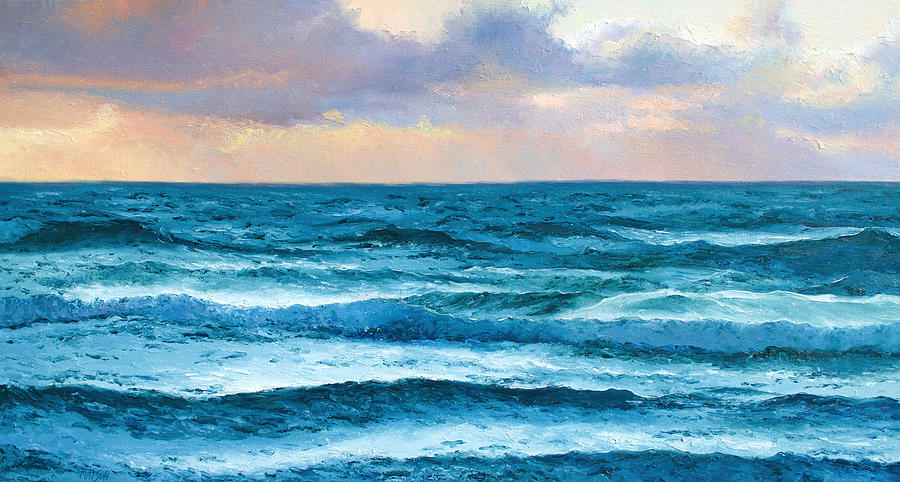 Dusk over the Ocean Painting by Jan Matson