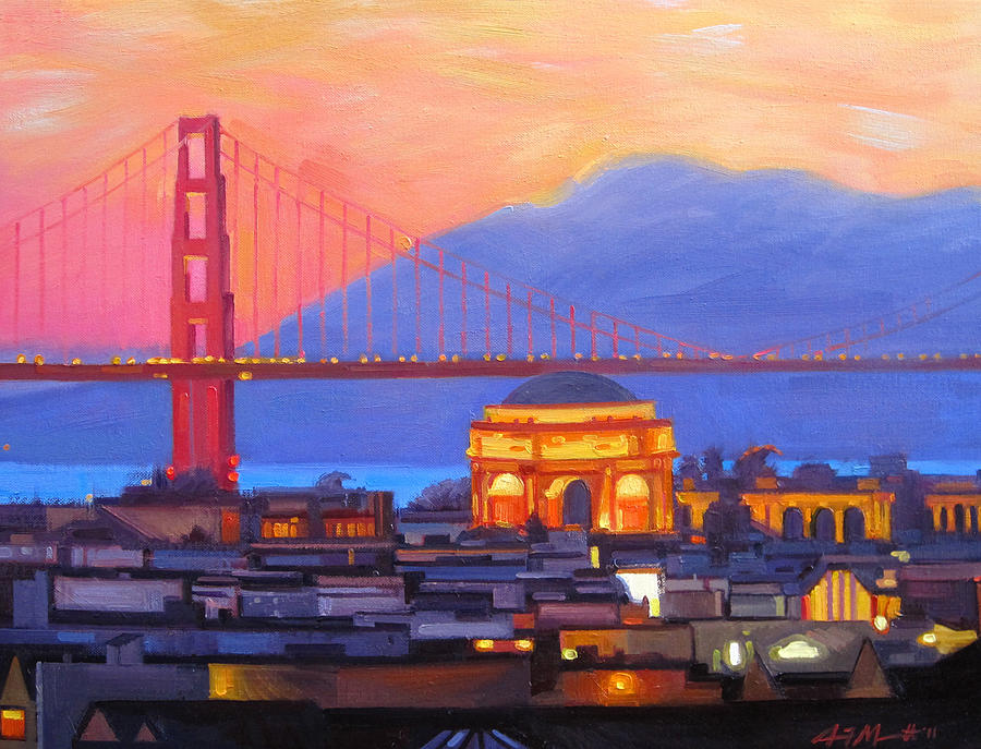 Golden Gate Bridge Painting - Dusky Rose by Aaron Memmott