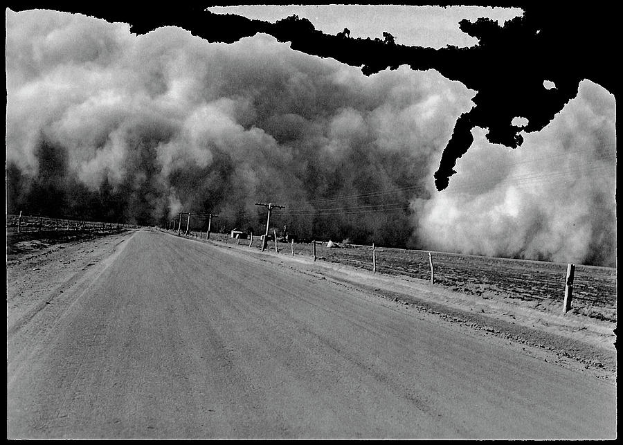 Dust bowl cloud  number one unknown photographer or location circa 1936 color added 2015 Photograph by David Lee Guss