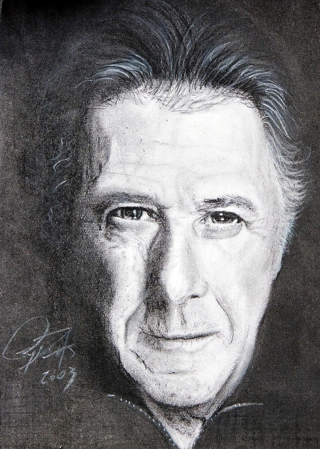 Charcoal Painting - Dustin Hoffman by Raymond Potts Charcoal Painting - Dustin Hoffman by Raymond Potts