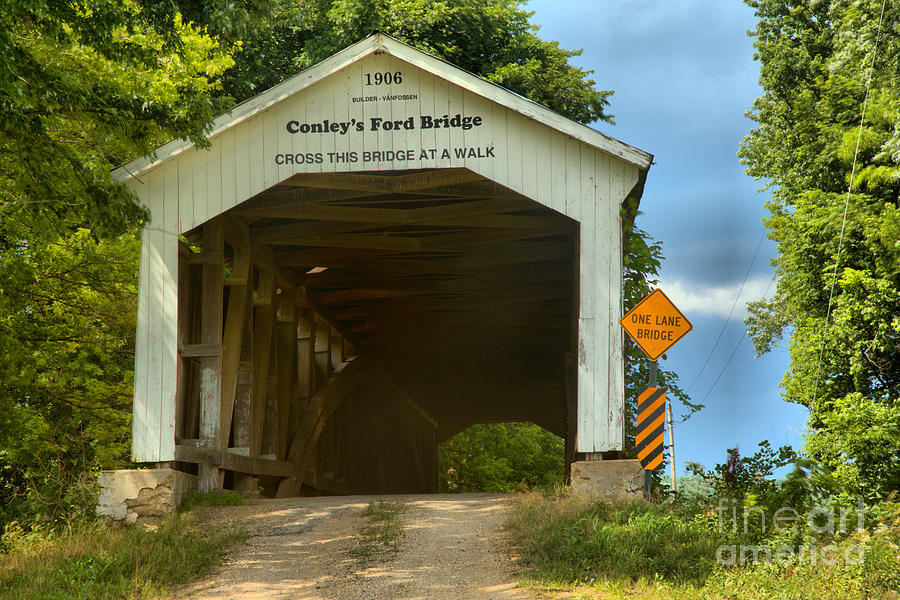 Dusty Day At Conleys Ford Covered Bridge Photograph by Adam Jewell
