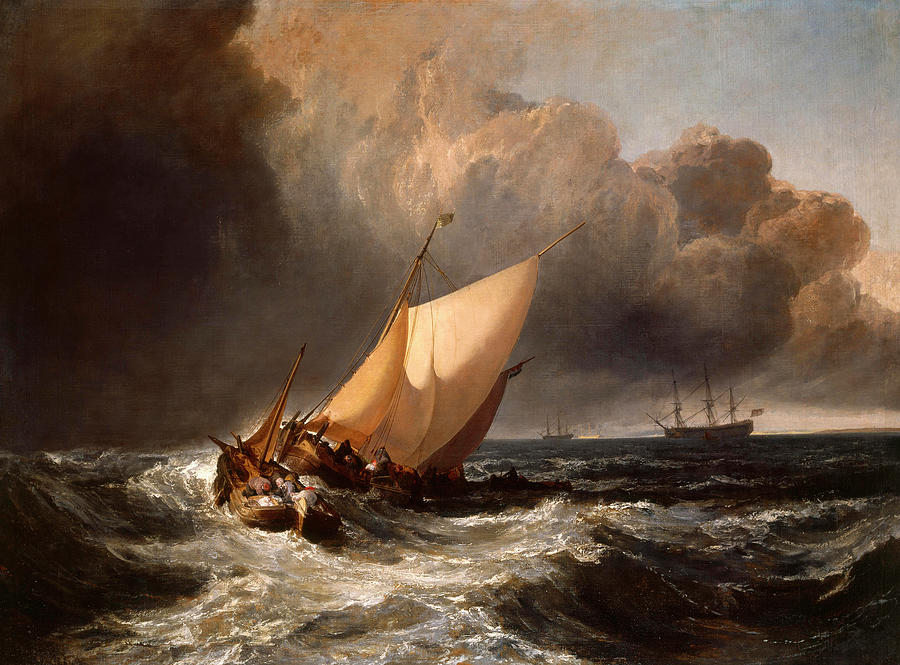 Landscape Painting - Dutch Boats in a Gale by Joseph Mallord William Turner