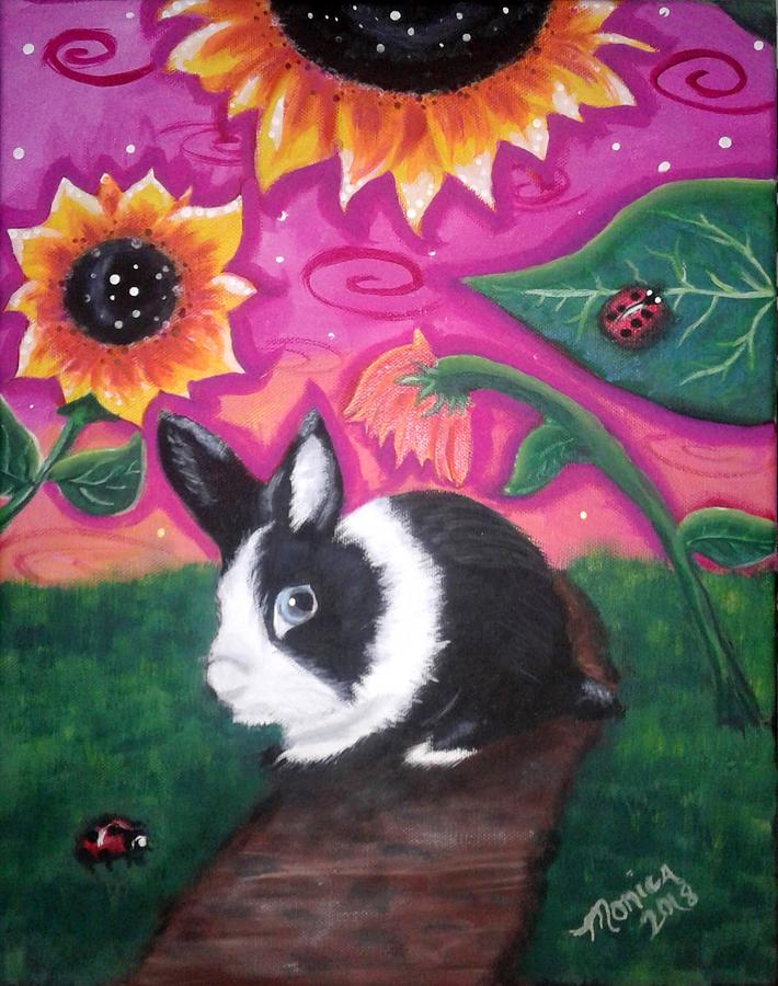 Dutch Bunny at Dusk Painting by Monica Resinger