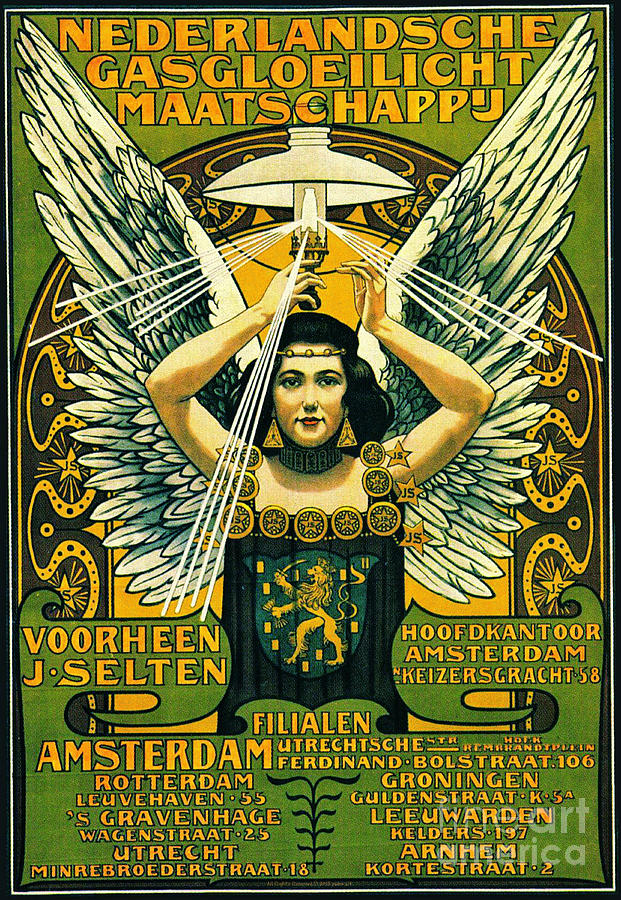 Dutch Gaslight Ad 1897 Photograph by Padre Art