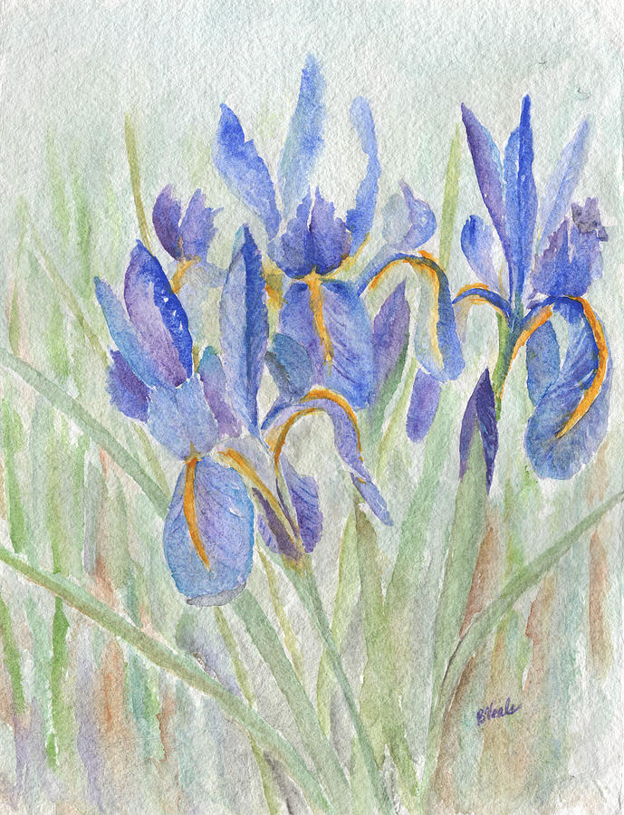 Dutch Iris Painting by Bev Veals