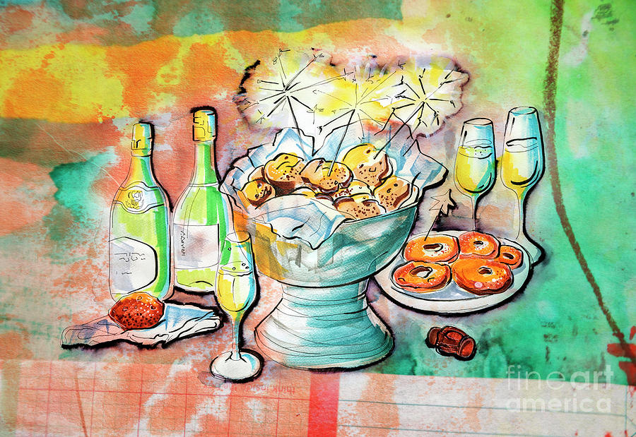 Dutch New Year Party Drawing by Ariadna De Raadt