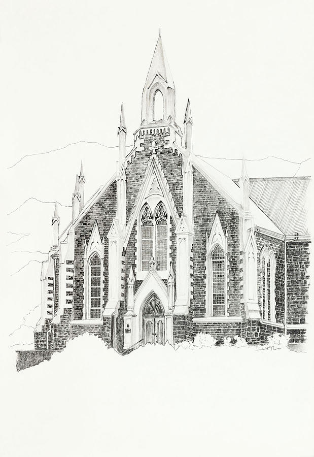 Dutch Reformed Church Piketberg Drawing by Dawid Theron - Fine Art America