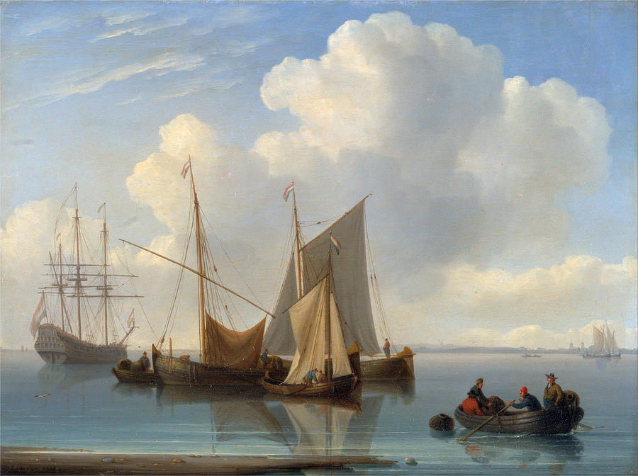 Dutch Sailing Vessels Painting by William Anderson