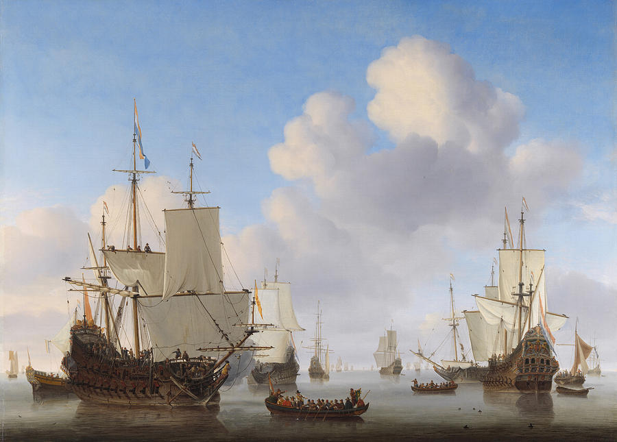 Dutch Ships In A Calm Painting by War Is Hell Store