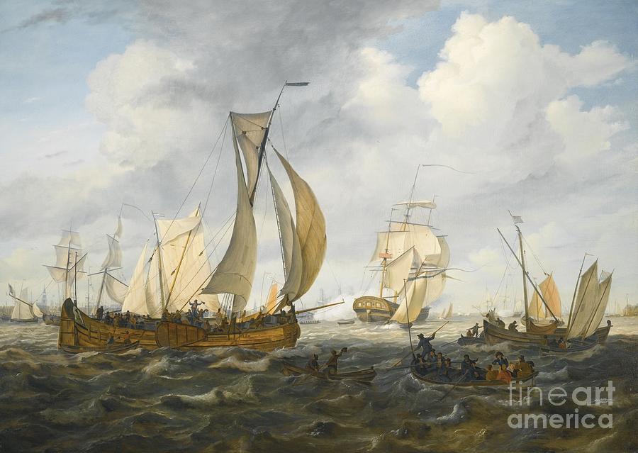 Sea Painting - Dutch Ships by MotionAge Designs