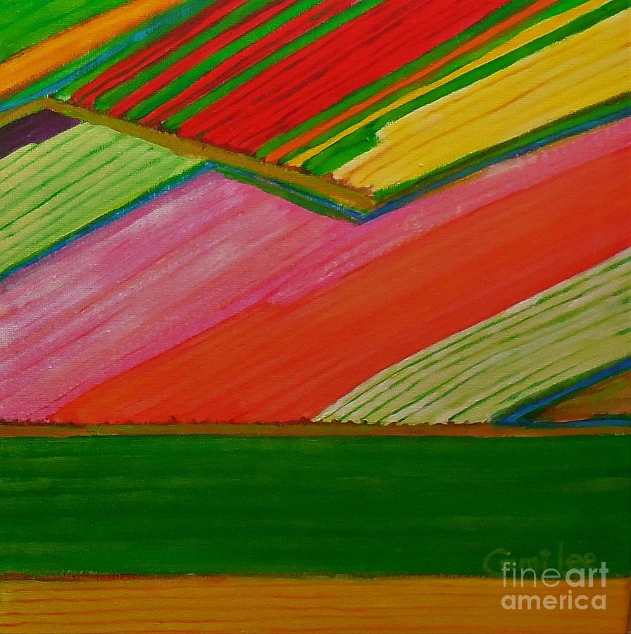 Dutch Tulip Fields Painting by Cami Lee