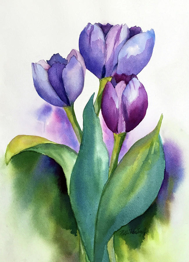Dutch Tulips Painting by Hilda Vandergriff