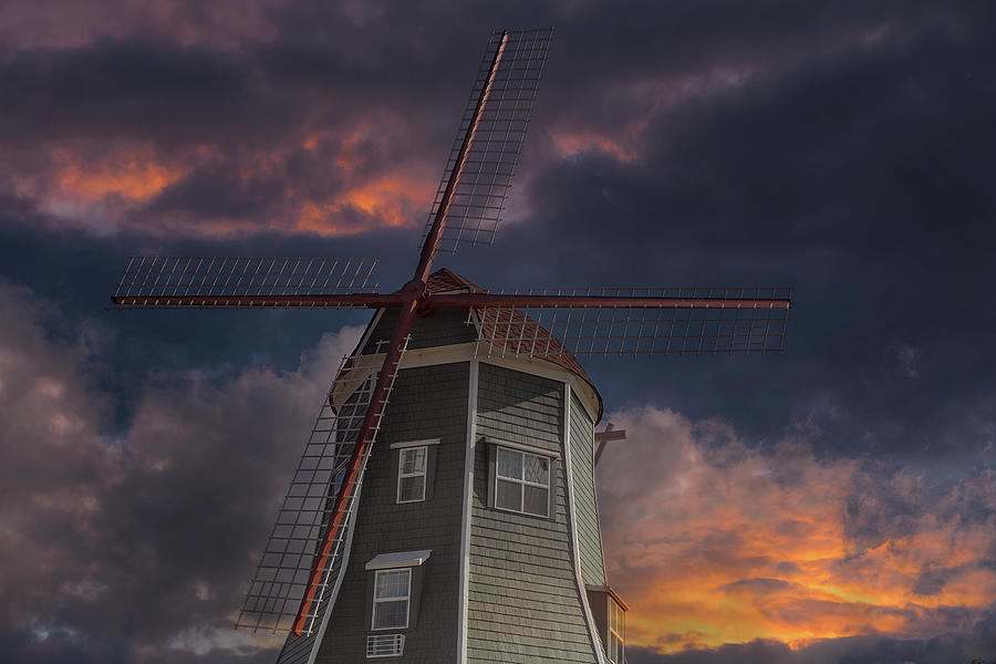 Dutch Windmill in Lynden Washington State at Sunset Photograph by David Gn