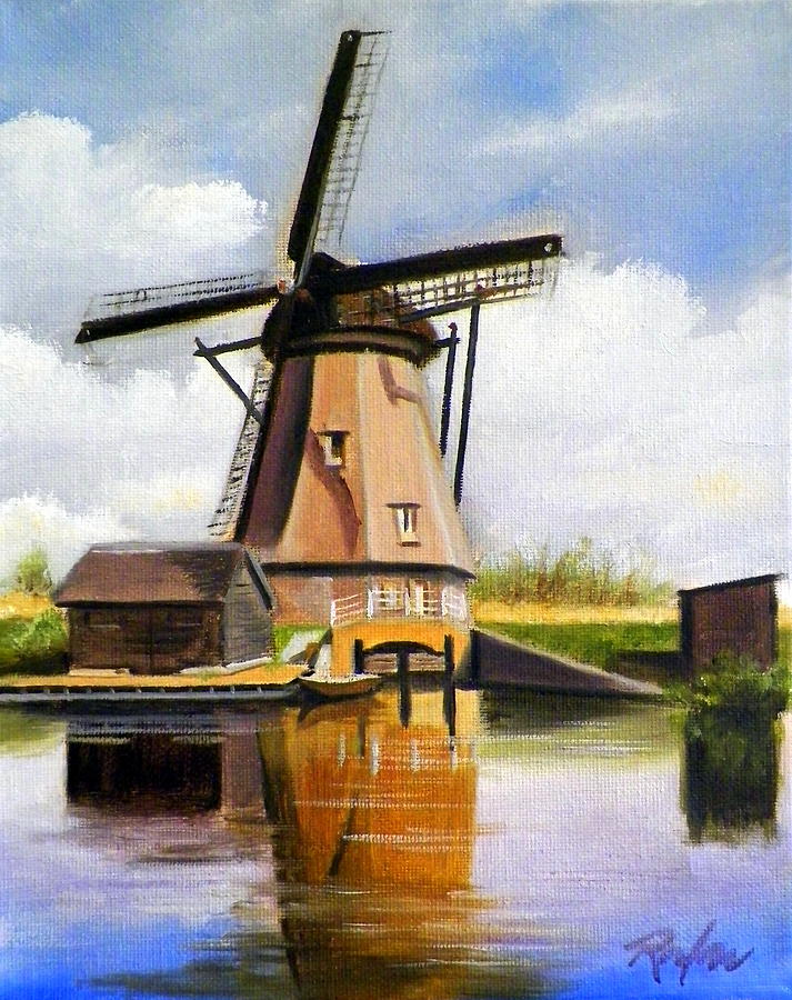 Dutch Windmill Painting by RB McGrath - Pixels