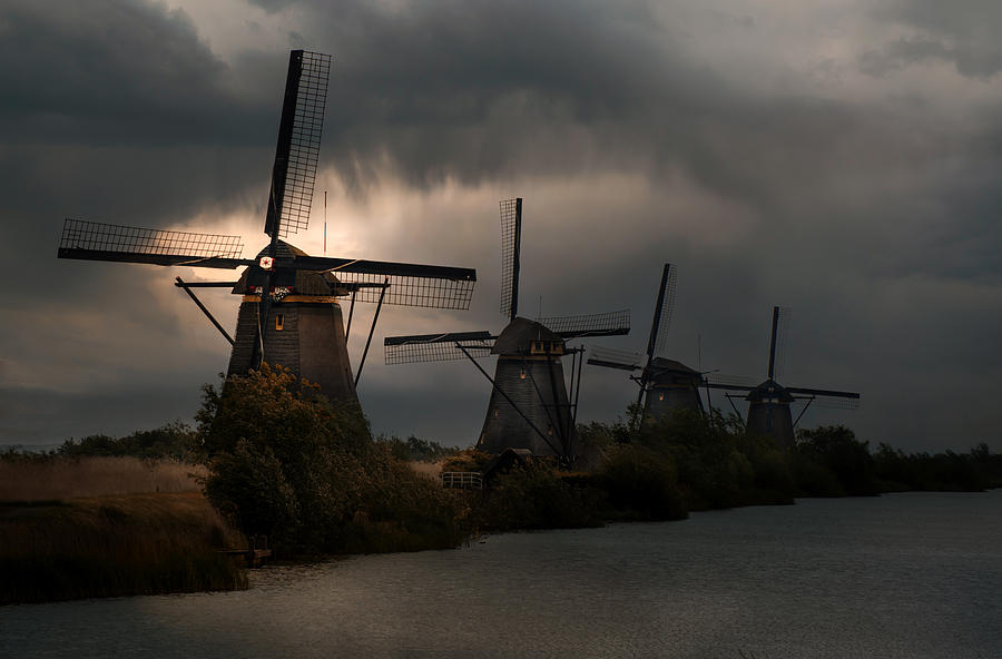 Dutch Windmills in Kinderdjik Photograph by Jaroslaw Blaminsky