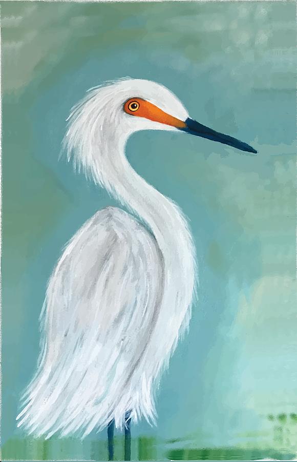 Egret Painting - Dutchess Egret Art by Brenda Boss by Brenda Boss