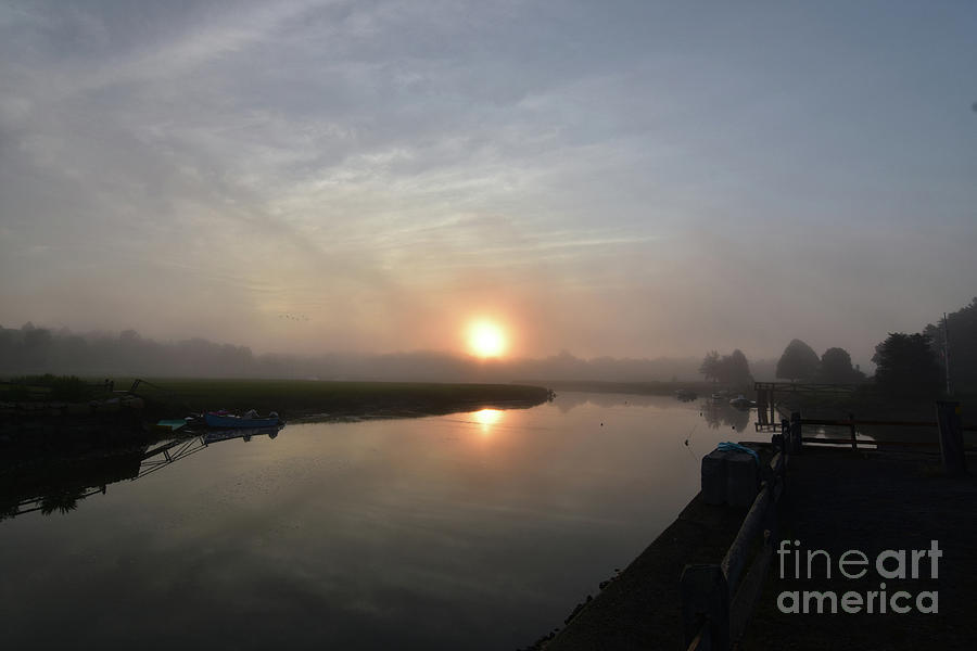 Duxbury Bay at Sunrise on a Foggy Morning Photograph by DejaVu Designs