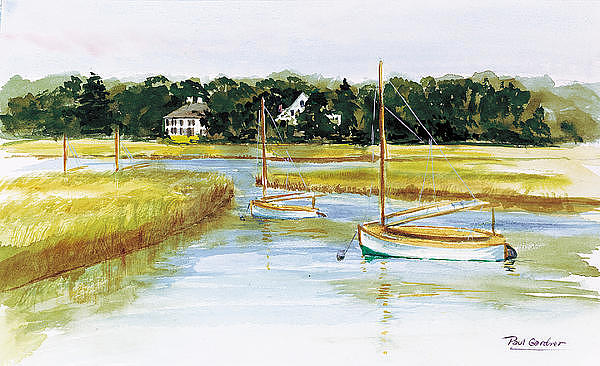 Boat Painting - Duxbury Marsh by Paul Gardner