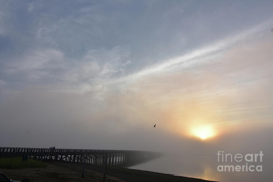 Duxburys Powder Point Bridge in the Fog at Sunrise Photograph by DejaVu Designs