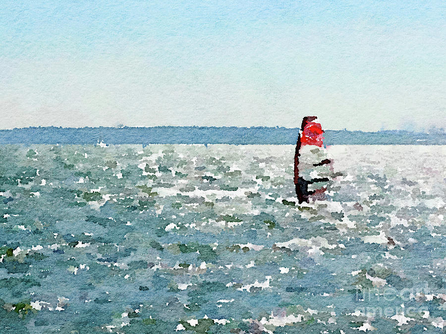 Summer Painting - DW Windsurfer 1 by Anita Van Den Broek