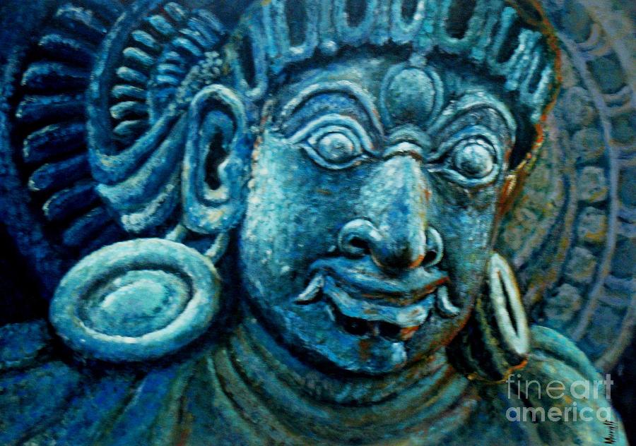 Ancient Painting - Dwaarapalaka Gatekeeper by Murali
