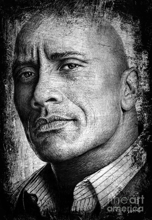 pencil portrait of Dwayne Johnson by Marksart85 on DeviantArt