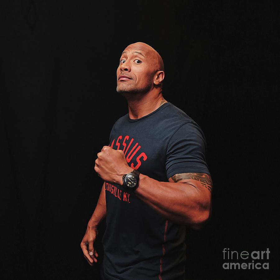 The Rock Painting - Dwayne Johnson by Twinkle Mehta