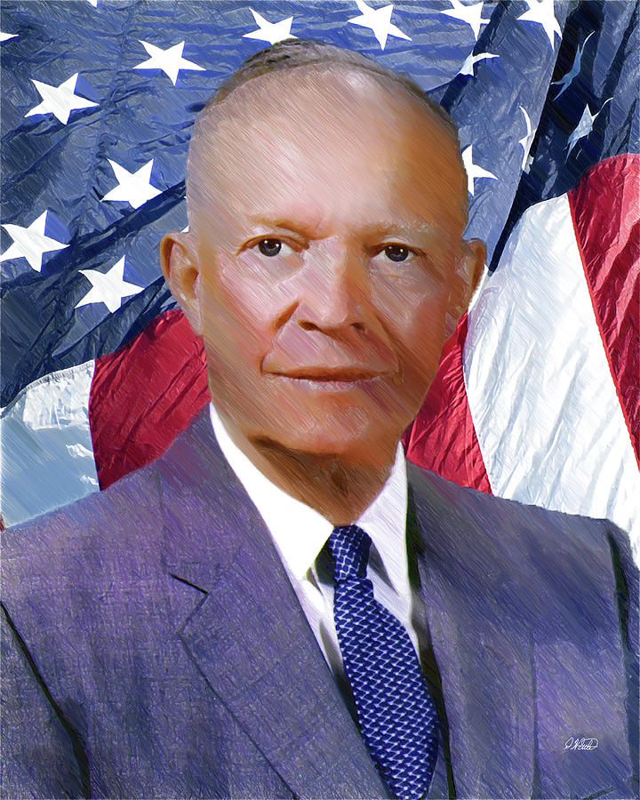 Dwight D. Eisenhower Portrait - DWP019024007 Drawing by Dean Wittle