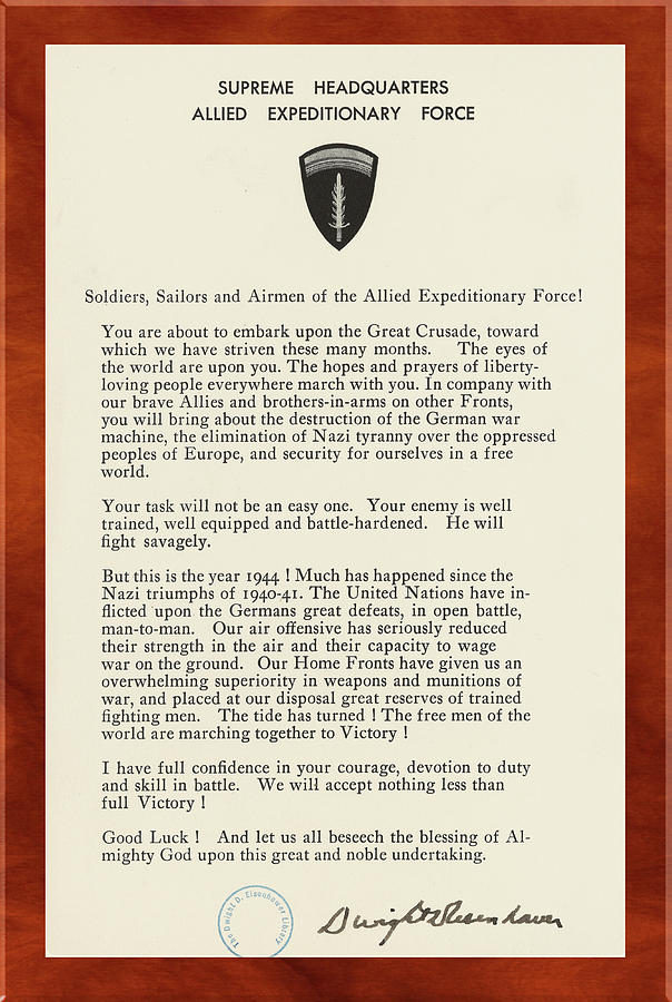 Dwight D Eisenhower WW2 Letter Photograph by Carlos Diaz