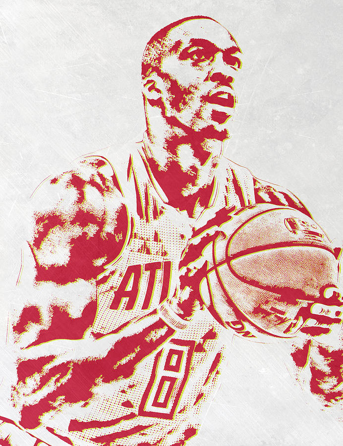 Dwight Howard Atlanta Hawks Pixel Art Mixed Media by Joe Hamilton