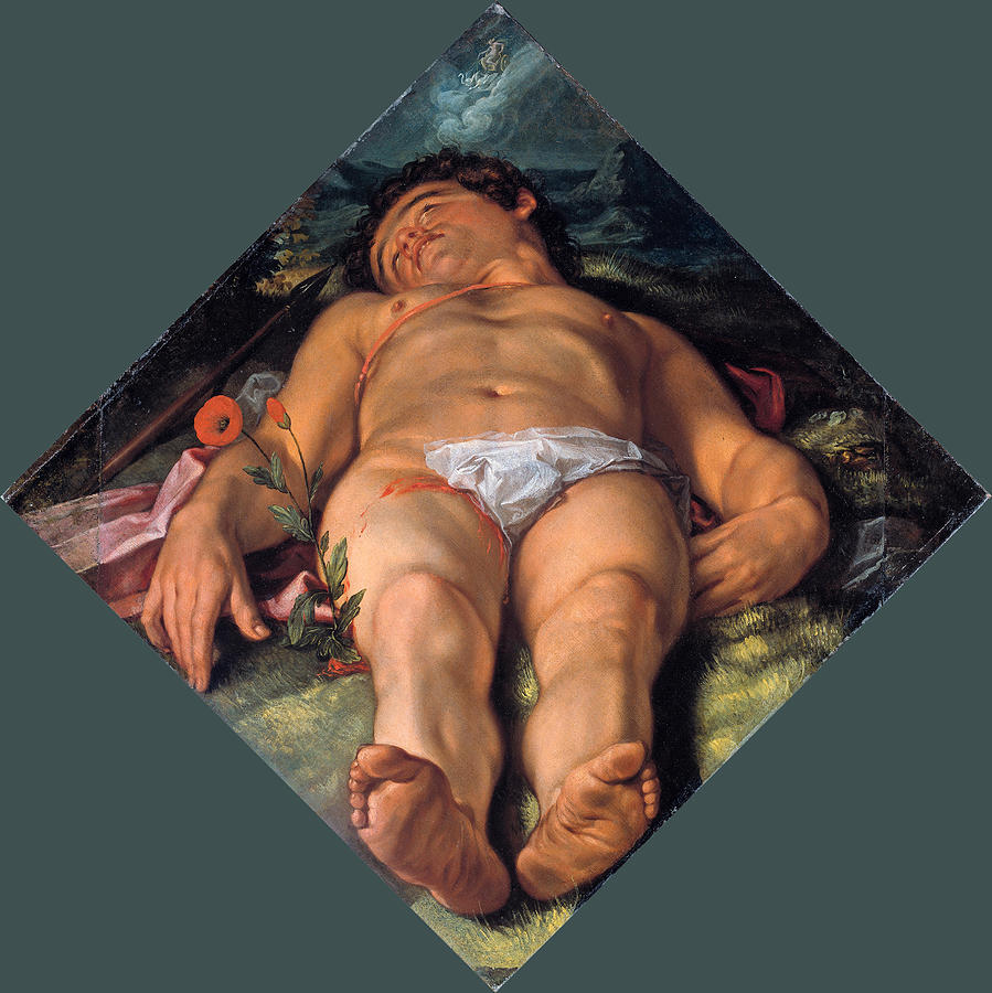 Dying Adonis Painting by Hendrik Goltzius