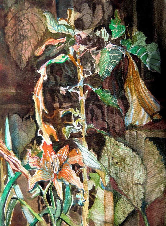 Dying Day Lilies Painting by Mindy Newman