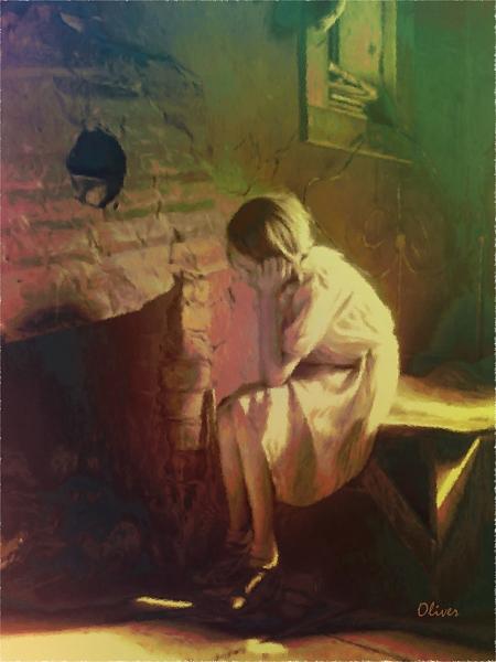 Impressionism Mixed Media - Dying Embers by Charles Oliver Impressionism Mixed Media - Dying Embers by Charles Oliver