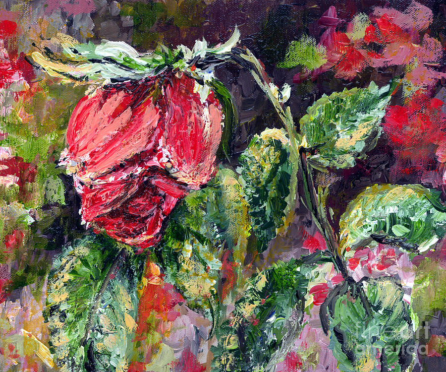 Dying Rose Painting by Ginette Callaway