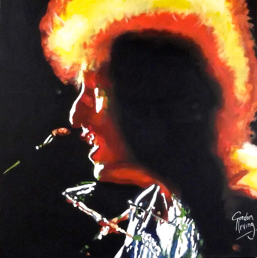 Bob Dylan Painting - Dylan - Fire In The Sun by Gordon Irving